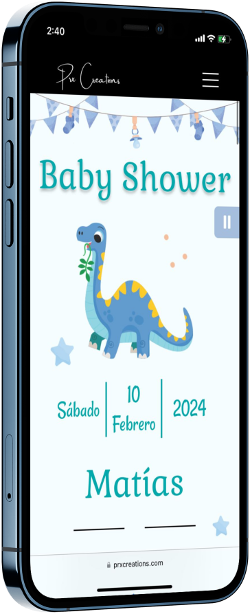 Mockup de un teléfono con una invitación para boda