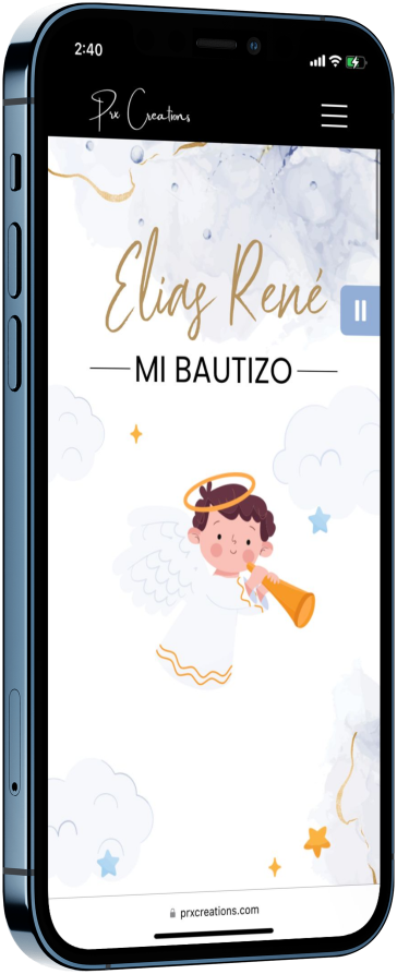 Mockup de un teléfono con una invitación para boda
