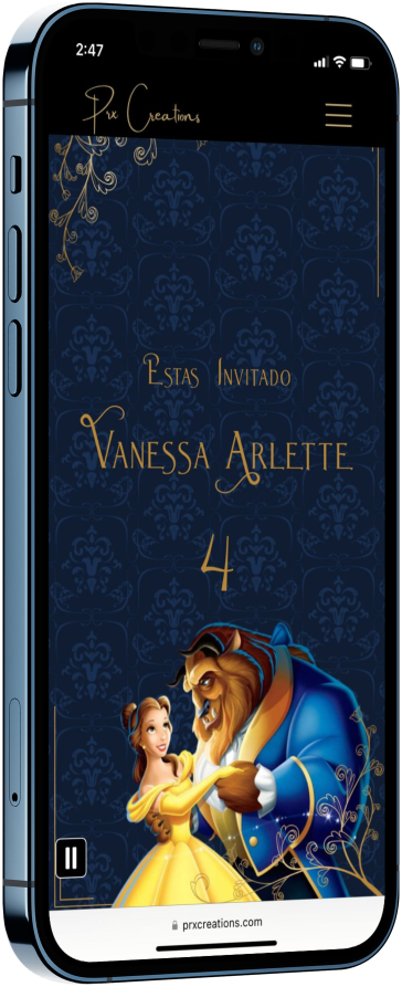 Mockup de un teléfono con una invitación para boda