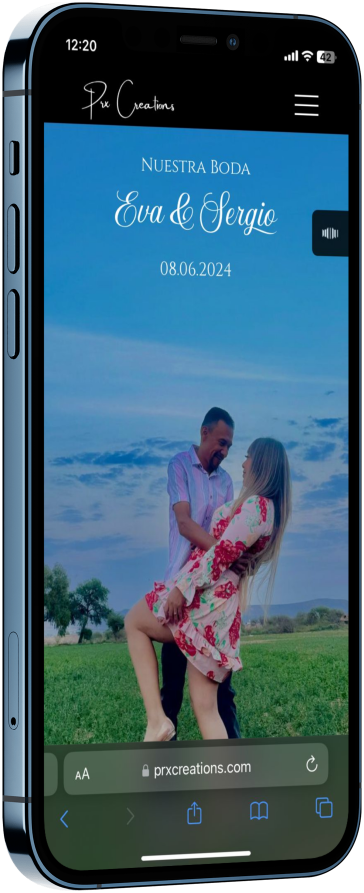 Mockup de un teléfono con una invitación para boda