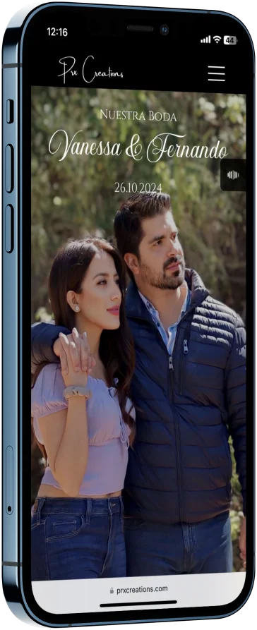 Mockup de un teléfono con una invitación para boda