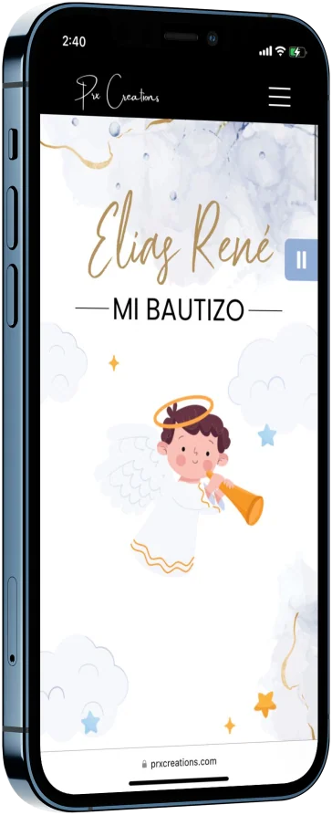 Mockup de un teléfono con una invitación para boda