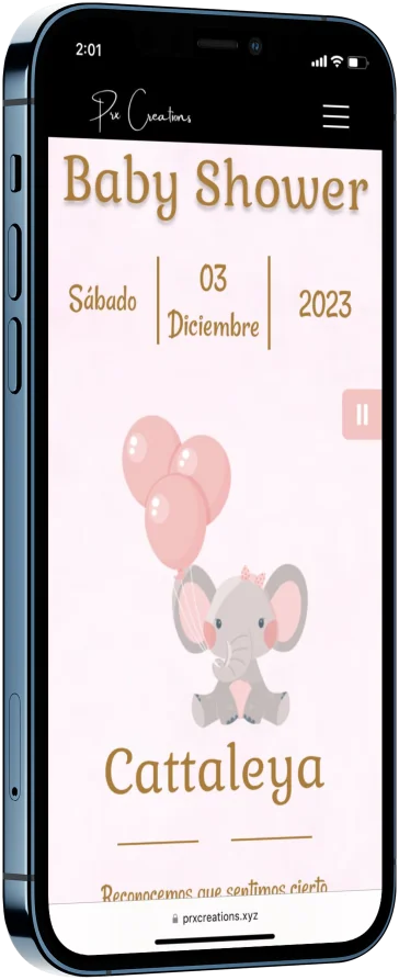 Mockup de un teléfono con una invitación para boda